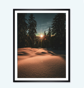 Winterabend im Schnee - Fine Art Print